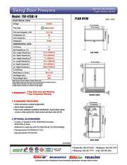 Turbo Air TGF-47SD-N 51 1/8" White Super Deluxe Two Section Display Freezer – (2) Swing Doors, LED Interior, 115v - Donut-Equipment.com