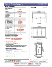 Turbo Air TGF-72SD-N-B 78" White Super Deluxe Three Section Display Freezer – (3) Swing Doors, LED Lighting, 115v - Donut-Equipment.com