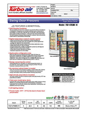 Turbo Air TGF-47SDH-N 51 1/8" White Super Deluxe Two Section Display Freezer w/ Swing Doors – Bottom Mount Compressor, LED Lighting, 115v - Donut-Equipment.com
