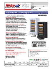 Turbo Air TJMR-30SDB-N 36 5/8" Black Super Deluxe One Section Glass Door Merchandiser, 115v - Donut-Equipment.com