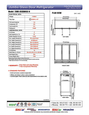 Turbo Air TJMR-85SDB-N 97 1/2" Black Super Deluxe Three Section Glass Door Merchandiser – (3) Swing Doors, 115v - Donut-Equipment.com