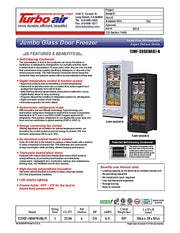 Turbo Air TJMF-30SDB-N 36 5/8" Black Super Deluxe One Section Glass Door Display Freezer – (1) Swing Door, 115v - Donut-Equipment.com