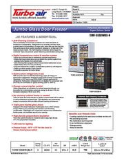 Turbo Air TJMF-55SDB-N 65" Black Super Deluxe Two Section Glass Door Display Freezer – (2) Swing Doors, 115v - Donut-Equipment.com