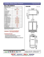 Turbo Air TJMF-55SDB-N 65" Black Super Deluxe Two Section Glass Door Display Freezer – (2) Swing Doors, 115v - Donut-Equipment.com