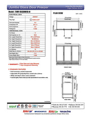Turbo Air TJMF-85SDB-N 97 1/2" Black Super Deluxe Three Section Glass Door Display Freezer – (3) Swing Doors, 115v - Donut-Equipment.com