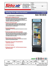 Turbo Air TGM-14RV-N6 24" Glass Door Merchandiser Refrigerator – One Section, Swing Door, LED Interior Lighting, 115v - Donut-Equipment.com