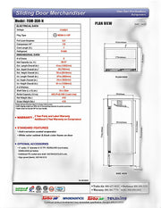 Turbo Air TGM-35R-N 41" Series Two Section Glass Door Merchandiser - (2) Sliding Doors, White, 115v - Donut-Equipment.com