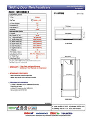 Turbo Air TGM-69RB-N 78" Black Three Section Glass Door Merchandiser Refrigerator – (3) Swing Doors, LED Lighting, 115v - Donut-Equipment.com