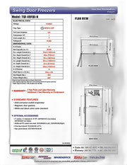 Turbo Air TGF-49FB-N 54 3/8" Two Section Display Freezer w/ Swing Doors - Bottom Mount Compressor, Black, 115v - Donut-Equipment.com