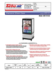 Turbo Air CRT-77-1R-N 17" Diamond Series Glass Sided Countertop Display Refrigerator – One Section, Rear Access, LED Lighting, 115v - Donut-Equipment.com