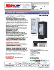 Turbo Air TJMI-30SDW-N 36 5/8" White Indoor Ice Merchandiser w/ Glass Door – Bottom Mount Compressor, 115v - Donut-Equipment.com