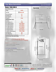 Turbo Air TGIM-49W-N 54" Indoor Ice Merchandiser w/ Bottom Mount Compressor - Glass Door, 115v - Donut-Equipment.com