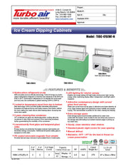 Turbo Air TIDC-47W-N 47" Stand Alone Ice Cream Freezer w/ 8 Tub Capacity - White, 115v - Donut-Equipment.com
