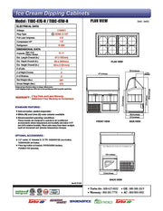 Turbo Air TIDC-47W-N 47" Stand Alone Ice Cream Freezer w/ 8 Tub Capacity - White, 115v - Donut-Equipment.com