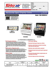 Turbo Air TOM-30SB-N 28" Slim Line Horizontal Open Air Cooler w/ (3) Levels – Black Exterior, 115v - Donut-Equipment.com