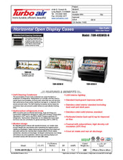 Turbo Air TOM-40SB-N 39" Slim Line Horizontal Open Air Cooler w/ (3) Levels – Black Exterior, 115v - Donut-Equipment.com