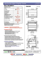 Turbo Air TOM-40SB-N 39" Slim Line Horizontal Open Air Cooler w/ (3) Levels – Black Exterior, 115v - Donut-Equipment.com