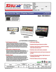 Turbo Air TOM-50SB-N 50 3/4" Slim Line Horizontal Open Air Cooler w/ (3) Levels – Black Exterior, 115v - Donut-Equipment.com