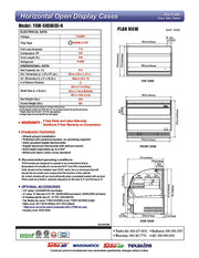 Turbo Air TOM-50SB-N 50 3/4" Slim Line Horizontal Open Air Cooler w/ (3) Levels – Black Exterior, 115v - Donut-Equipment.com