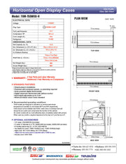 Turbo Air TOM-75SB-N 75 5/8" Slim Line Horizontal Open Air Cooler w/ (3) Levels – Black Exterior, 115v - Donut-Equipment.com