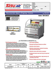 Turbo Air TOM-30SS-N 28 1/8" Horizontal Open Air Cooler w/ (3) Levels, 115 - Donut-Equipment.com