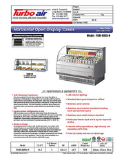 Turbo Air TOM-60SS-N 63 3/8" Slim Line Horizontal Open Air Cooler w/ (3) Shelves – Stainless Steel Exterior, 115v - Donut-Equipment.com
