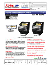 Turbo Air TOM-30SB-SP-N 28" Black Horizontal Refrigerated Open Curtain Merchandiser w/ Stainless Steel Interior – Slim Line, 115v - Donut-Equipment.com