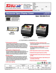 Turbo Air TOM-40SB-SP-N 39 1/8" Black Horizontal Open Air Cooler w/ (3) Levels, Stainless Steel Interior – Slim Line, 115v - Donut-Equipment.com