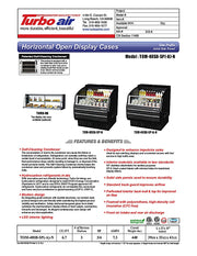 Turbo Air TOM-40SB-SP-N 39 1/8" Black Horizontal Open Air Cooler w/ (3) Levels, Stainless Steel Interior – Slim Line, 115v - Donut-Equipment.com