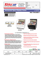 Turbo Air TOM-30LB-N 28" Horizontal Open Air Cooler w/ (2) Levels – Low Profile, Black Exterior, 115v - Donut-Equipment.com