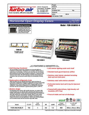 Turbo Air TOM-50LB-N 50" Horizontal Open Air Cooler w/ (2) Levels – Low Profile, Black Exterior, 115v - Donut-Equipment.com
