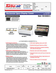 Turbo Air TOM-60LB-N 63 1/4" Horizontal Open Air Cooler w/ (2) Levels – Low Profile, Black Exterior, 115v - Donut-Equipment.com