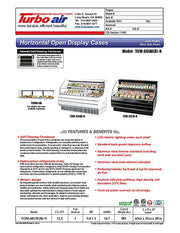 Turbo Air TOM-60LB-N 63 1/4" Horizontal Open Air Cooler w/ (2) Levels – Low Profile, Black Exterior, 115v - Donut-Equipment.com