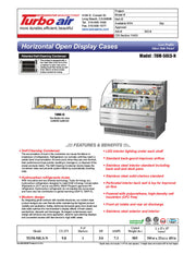 Turbo Air TOM-50LS-N 50" Low Profile Horizontal Open Air Cooler – Stainless Steel Refrigerated Merchandiser w/ (2) Levels, 115v - Donut-Equipment.com