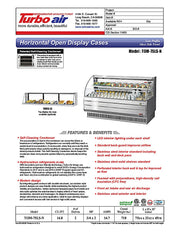Turbo Air TOM-75LS-N 75" Low Profile Horizontal Open Air Cooler – Stainless Steel Refrigerated Curtain Merchandiser w/ (2) Levels, 115v - Donut-Equipment.com