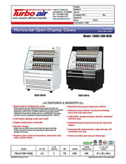 Turbo Air TBA37-50N-W 37" White Horizontal Refrigerated Open Display Merchandiser w/ (2) Shelves, 115v - Donut-Equipment.com
