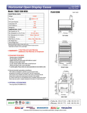 Turbo Air TBA37-50N-W 37" White Horizontal Refrigerated Open Display Merchandiser w/ (2) Shelves, 115v - Donut-Equipment.com