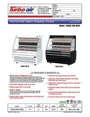 Turbo Air TBA49-50N-W 49" White Horizontal Refrigerated Open Display Merchandiser w/ (2) Shelves, 115v - Donut-Equipment.com