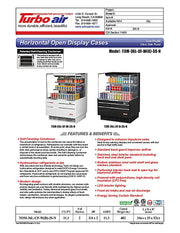 Turbo Air TOM-36L-UF-W-3S-N 34 3/4" White Low Profile Horizontal Open Air Cooler w/ (3) Levels – Ultra Front Merchandiser, 115v - Donut-Equipment.com