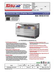 Turbo Air TOM-60L-UF-S-1S-N 58 3/4" Stainless Steel Low Profile Horizontal Open Air Cooler w/ (1) Level – Ultra Front Merchandiser, 115v - Donut-Equipment.com