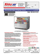 Turbo Air TOM-60L-UF-S-3S-N 58 3/4" Stainless Steel Low Profile Horizontal Open Air Cooler w/ (3) Levels – Ultra Front Merchandiser, 115v - Donut-Equipment.com