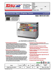 Turbo Air TOM-72L-UF-S-3S-N 70 3/4" Stainless Steel Low Profile Horizontal Open Air Cooler w/ (3) Levels – Ultra Front Merchandiser, 220v/1ph - Donut-Equipment.com