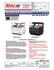 Turbo Air TOM-36L-UFD-W-1S-N 34 3/4" White Low Profile Horizontal Open Air Cooler w/ (1) Level – Ultra Front Deluxe Merchandiser, 115v - Donut-Equipment.com
