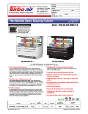 Turbo Air TOM-48L-UFD-W-2S-N 46 3/4" White Low Profile Horizontal Open Air Cooler w/ (2) Levels – Ultra Front Deluxe Merchandiser, 115v - Donut-Equipment.com