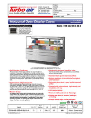Turbo Air TOM-60L-UFD-W-2S-N 58 3/4" White Low Profile Horizontal Open Air Cooler w/ (2) Levels – Ultra Front Deluxe Merchandiser, 115v - Donut-Equipment.com