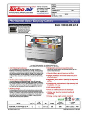 Turbo Air TOM-60L-UFD-W-2S-N 58 3/4" White Low Profile Horizontal Open Air Cooler w/ (2) Levels – Ultra Front Deluxe Merchandiser, 115v - Donut-Equipment.com