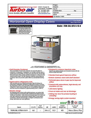 Turbo Air TOM-36L-UFD-S-1S-N 34 3/4" Stainless Steel Low Profile Horizontal Open Air Cooler w/ (1) Level – Ultra Front Deluxe Merchandiser, 115v - Donut-Equipment.com
