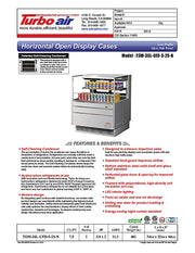 Turbo Air TOM-36L-UFD-S-2S-N 34 3/4" Stainless Steel Low Profile Horizontal Open Air Cooler w/ (2) Levels – Ultra Front Deluxe Merchandiser, 115v - Donut-Equipment.com