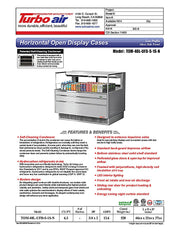 Turbo Air TOM-48L-UFD-S-1S-N 46 3/4" Stainless Steel Low Profile Horizontal Open Air Cooler w/ (1) Level – Ultra Front Deluxe Merchandiser, 115v - Donut-Equipment.com