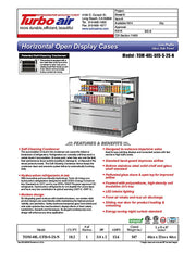 Turbo Air TOM-48L-UFD-S-2S-N 46 3/4" Stainless Steel Low Profile Horizontal Open Air Cooler w/ (2) Levels – Ultra Front Deluxe Merchandiser, 115v - Donut-Equipment.com